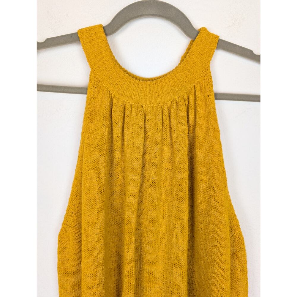 Madewell Top Gathered Sweater Tank Boho Spring Summer Mustard Yellow Size M - Picture 3 of 10